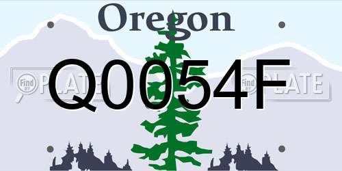 Q0054F Oregon License Plate