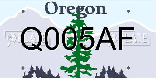Q005AF Oregon License Plate