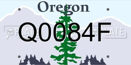 Q0084F Oregon License Plate