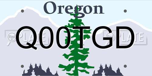 Q00TGD Oregon License Plate