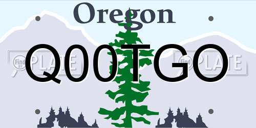 Q00TGO Oregon License Plate