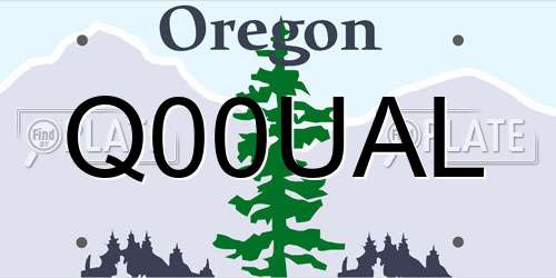 Q00UAL Oregon License Plate
