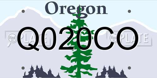 Q020CO Oregon License Plate