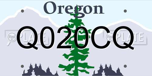 Q020CQ Oregon License Plate