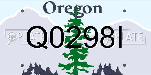 Q0298I Oregon License Plate