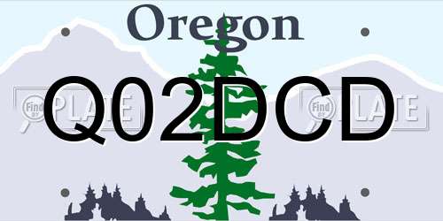 Q02DCD Oregon License Plate