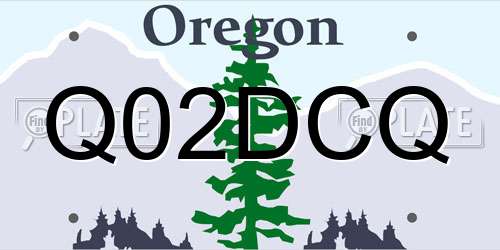 Q02DCQ Oregon License Plate