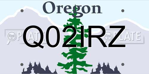 Q02IRZ Oregon License Plate