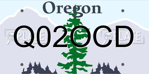 Q02OCD Oregon License Plate