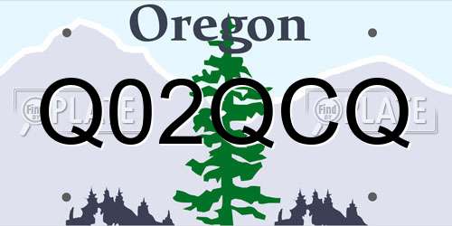 Q02QCQ Oregon License Plate