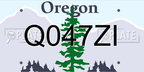 Q047ZI Oregon License Plate