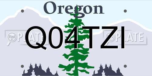 Q04TZI Oregon License Plate