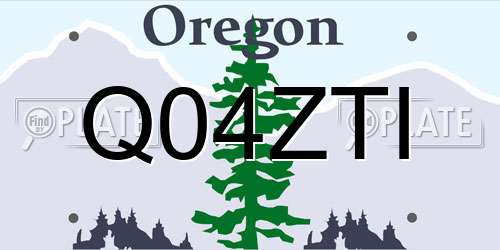Q04ZTI Oregon License Plate
