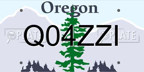 Q04ZZI Oregon License Plate