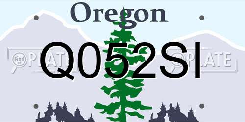 Q052SI Oregon License Plate
