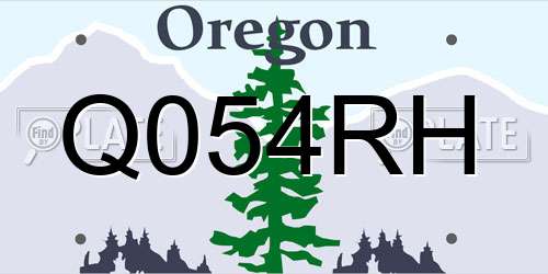 Q054RH Oregon License Plate