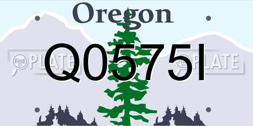 Q0575I Oregon License Plate