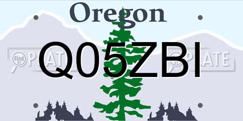 Q05ZBI Oregon License Plate