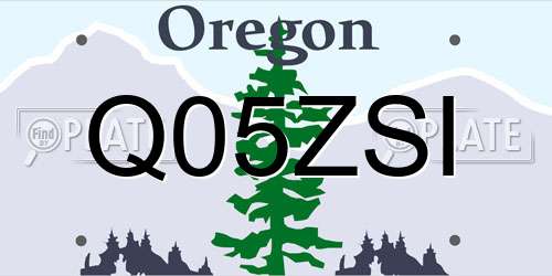 Q05ZSI Oregon License Plate
