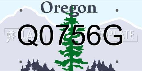 Q0756G Oregon License Plate