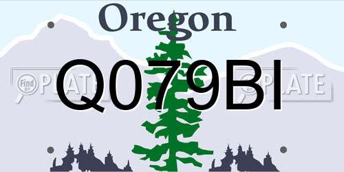 Q079BI Oregon License Plate