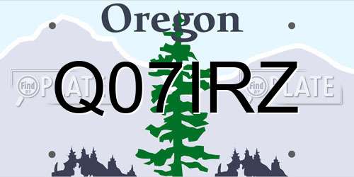 Q07IRZ Oregon License Plate