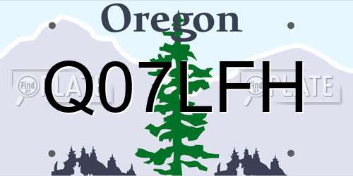 Q07LFH Oregon License Plate