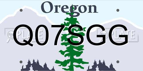 Q07SGG Oregon License Plate