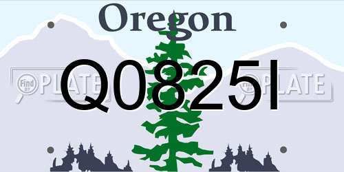 Q0825I Oregon License Plate