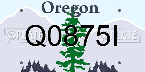 Q0875I Oregon License Plate