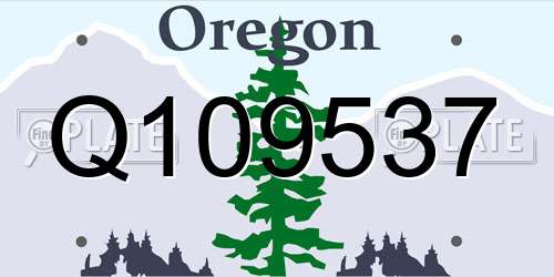 Q109537 Oregon License Plate
