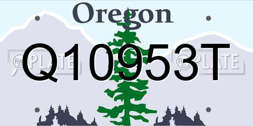 Q10953T Oregon License Plate