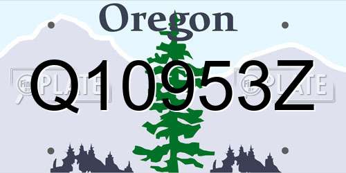 Q10953Z Oregon License Plate