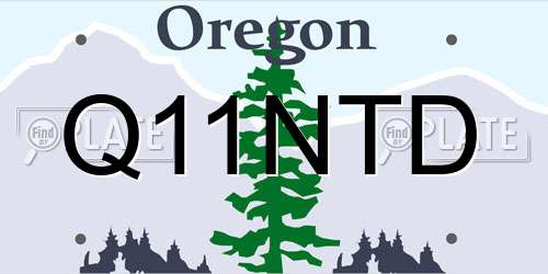 Q11NTD Oregon License Plate