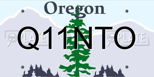 Q11NTO Oregon License Plate