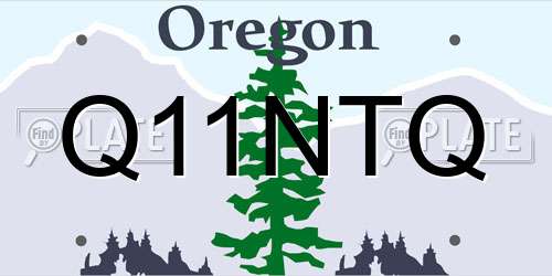 Q11NTQ Oregon License Plate
