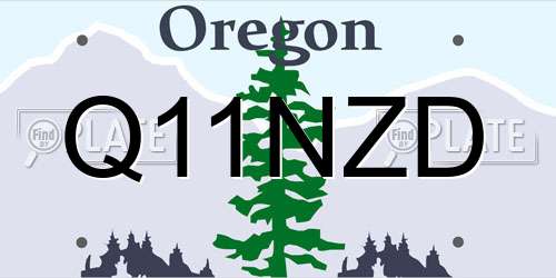 Q11NZD Oregon License Plate
