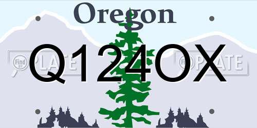 Q124OX Oregon License Plate