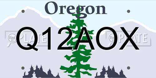 Q12AOX Oregon License Plate