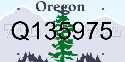Q135975 Oregon License Plate