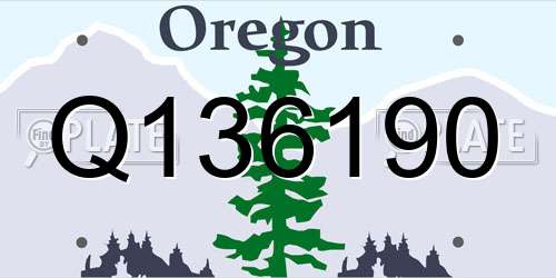 Q136190 Oregon License Plate