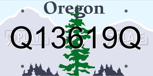 Q13619Q Oregon License Plate