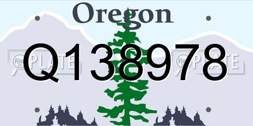 Q138978 Oregon License Plate