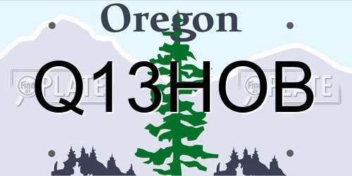 Q13HOB Oregon License Plate