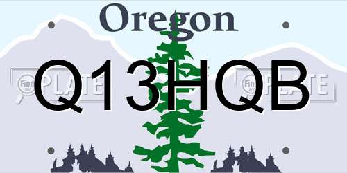 Q13HQB Oregon License Plate