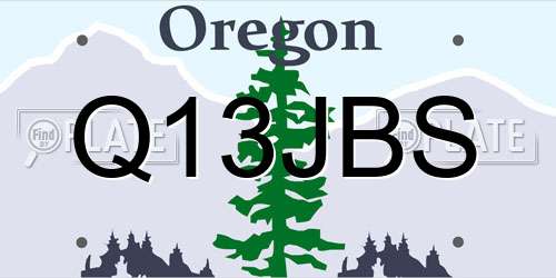 Q13JBS Oregon License Plate