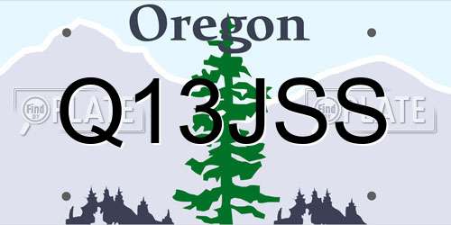 Q13JSS Oregon License Plate