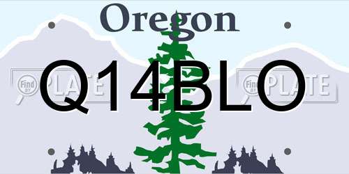 Q14BLO Oregon License Plate