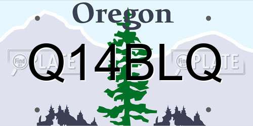 Q14BLQ Oregon License Plate