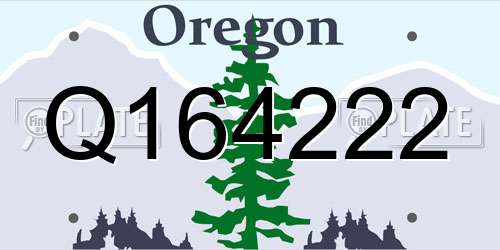 Q164222 Oregon License Plate